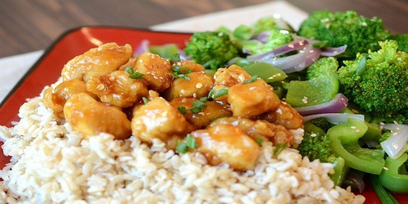 Orange Chicken Stir Fry with Brown Rice