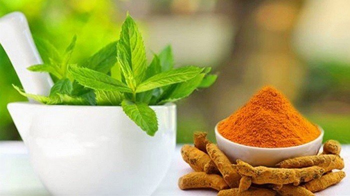 Mint And Turmeric leaves